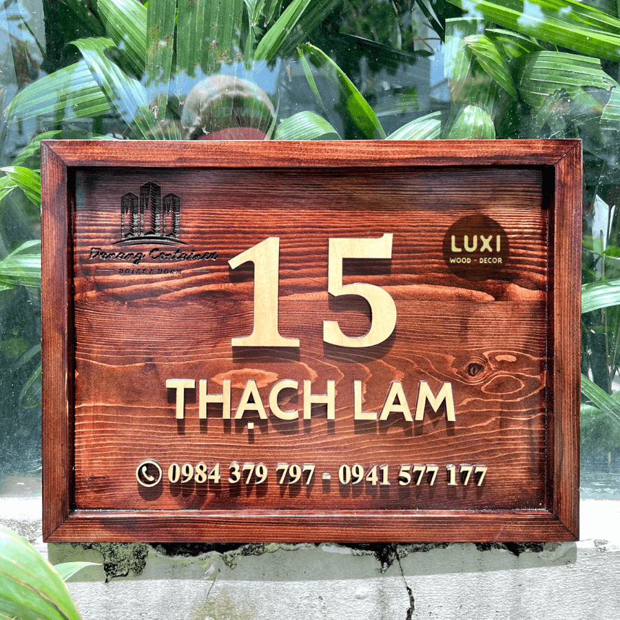 BẢNG SỐ NHÀ / BIỂN SỐ NHÀ BẰNG GỖ SANG TRỌNG, VINTAGE - LUXI DECOR