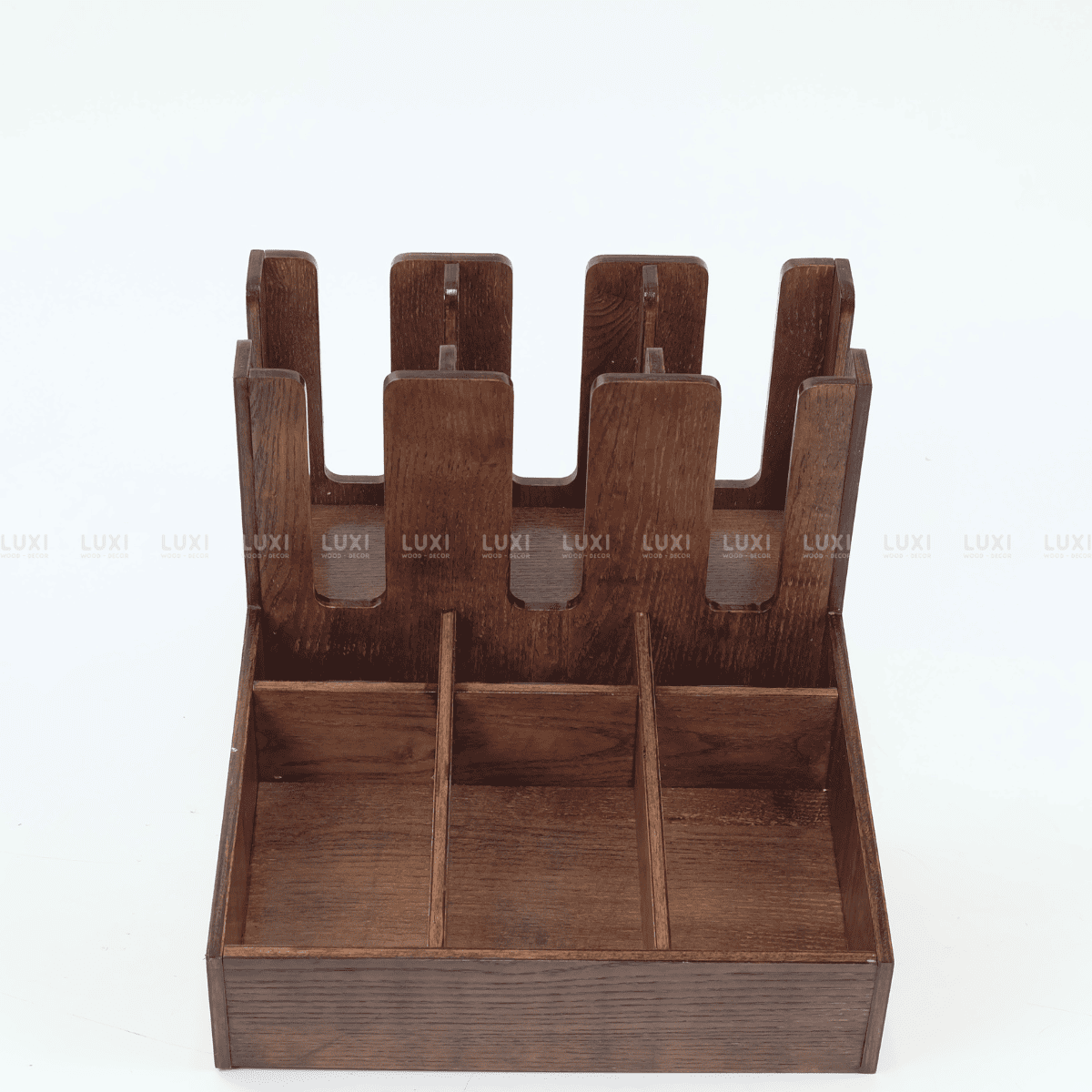 KỆ GỖ ĐỰNG LY NHỰA , ĐẸP, NỔI BẬT- LUXI DECOR