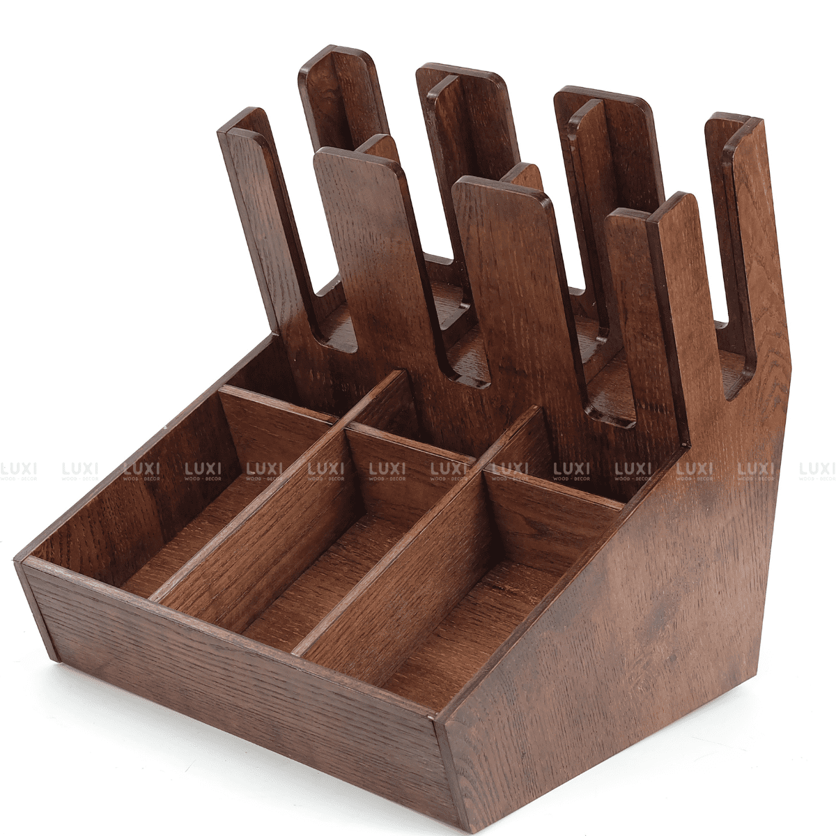 KỆ GỖ ĐỰNG LY NHỰA , ĐẸP, NỔI BẬT- LUXI DECOR