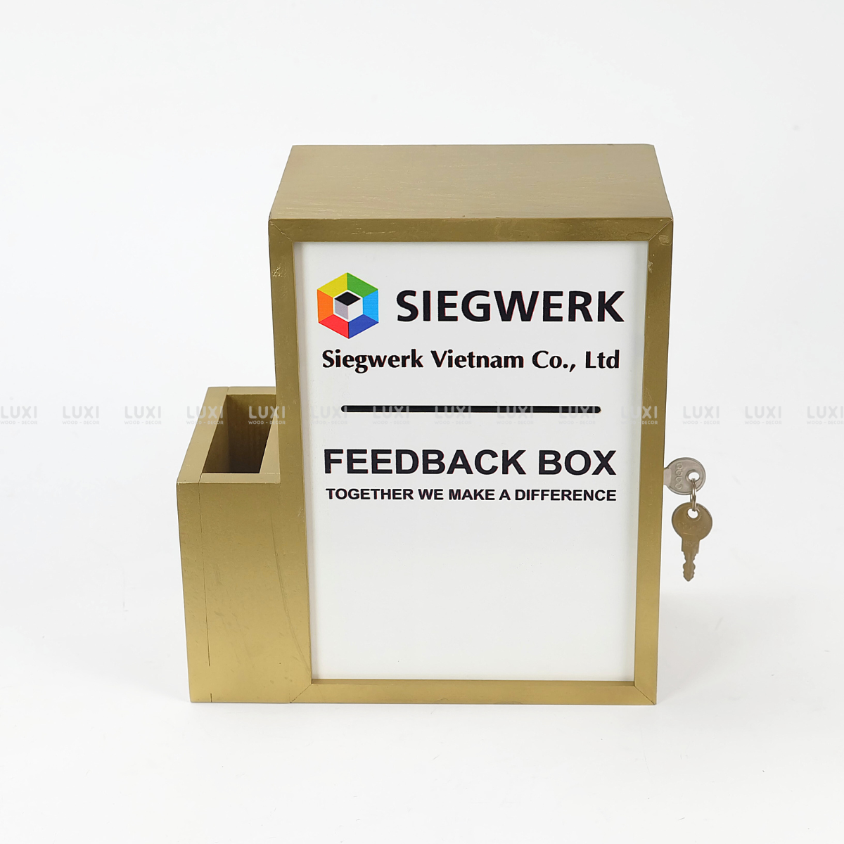Hộp Thư Góp Ý - Có Hộc - Có Khóa - Sơn Tĩnh Điện Màu Yêu Cầu - Luxi Decor