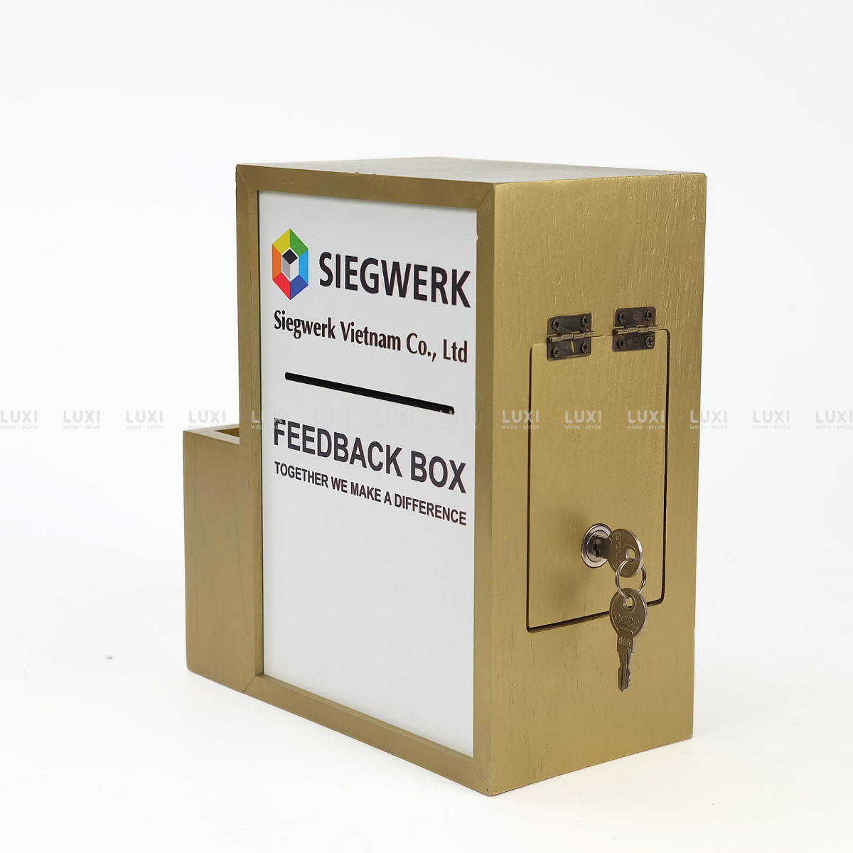 Hộp Thư Góp Ý - Có Hộc - Có Khóa - Sơn Tĩnh Điện Màu Yêu Cầu - Luxi Decor