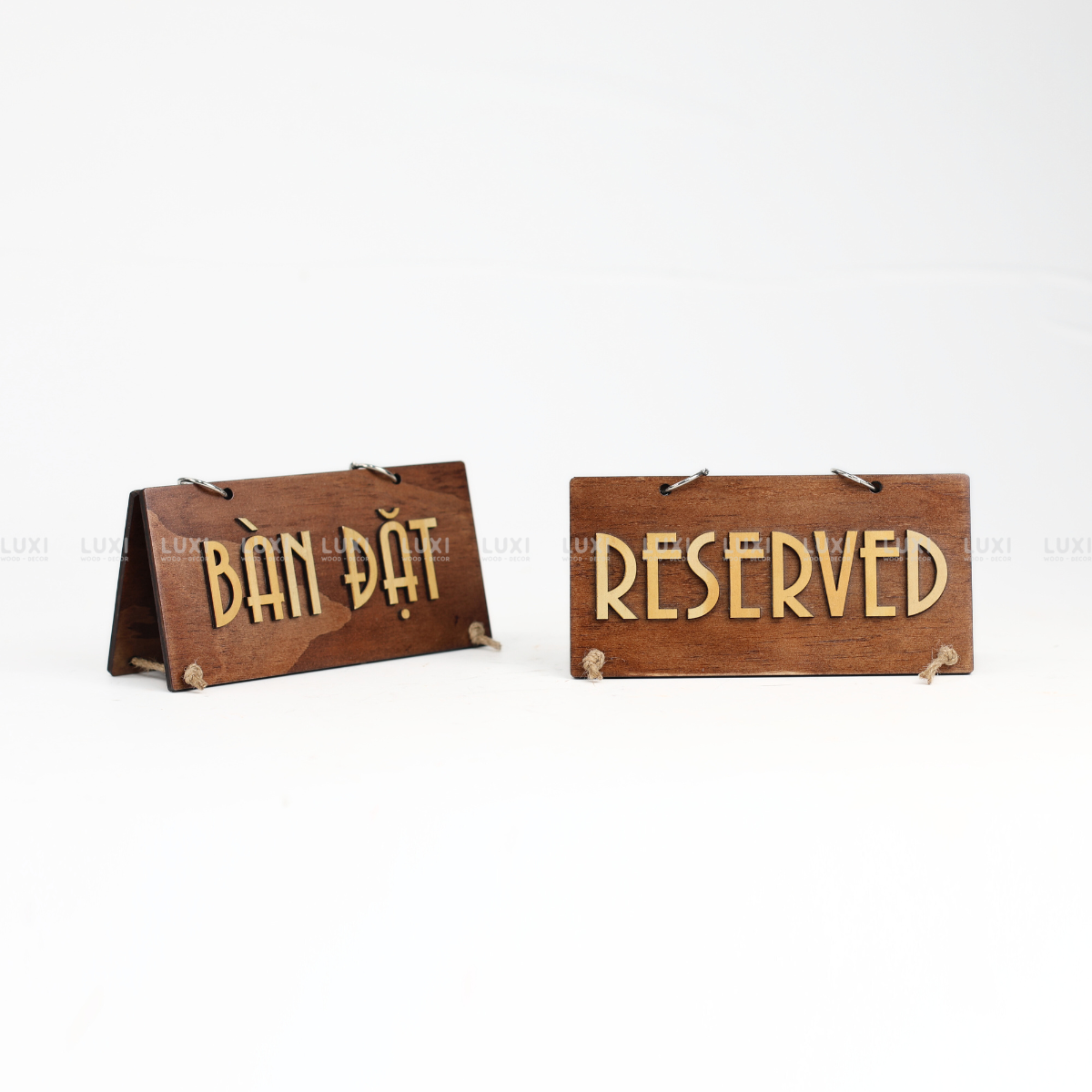 BẢNG GỖ 2 MẶT '' ĐÃ ĐẶT BÀN - RESERVED'' - LUXI DECOR