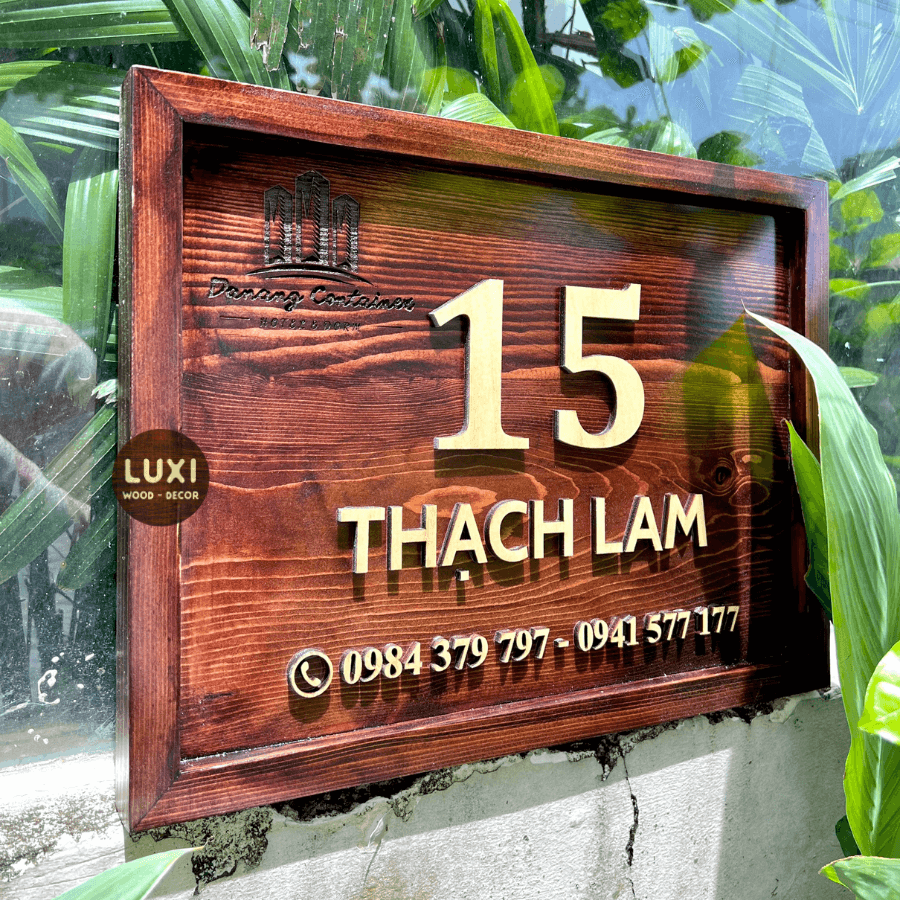 BẢNG SỐ NHÀ / BIỂN SỐ NHÀ BẰNG GỖ SANG TRỌNG, VINTAGE - LUXI DECOR