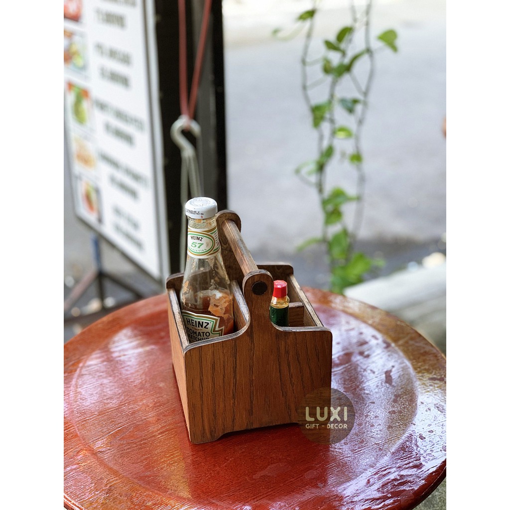 KHAY GỖ ĐỰNG GIA VỊ [FREE KHẮC LOGO] - LUXI DECOR