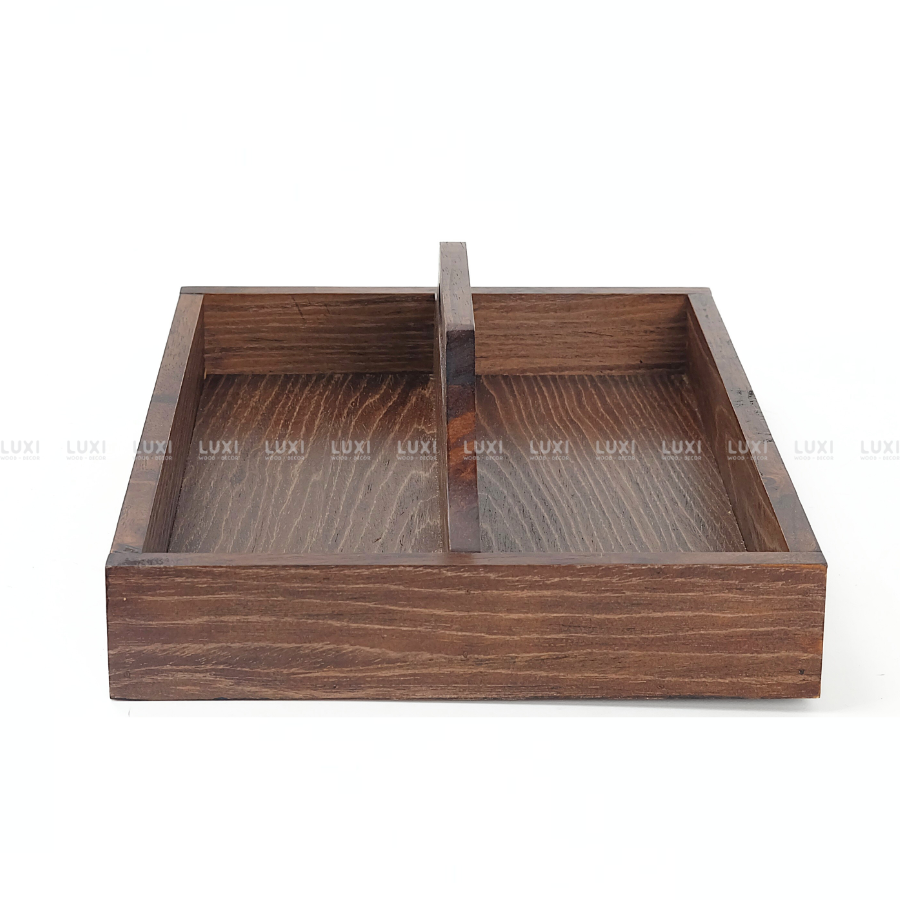 [FREE KHẮC LOGO] KHAY GỖ ĐỰNG GIA VỊ ĐA NĂNG, TIỆN DỤNG, GỌN NHẸ, MẪU MỚI 2025 – LUXI Decor