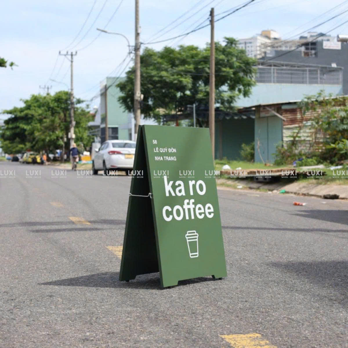 Standee Gỗ Chữ A Gập Gọn In UV 2 Mặt Theo Yêu Cầu