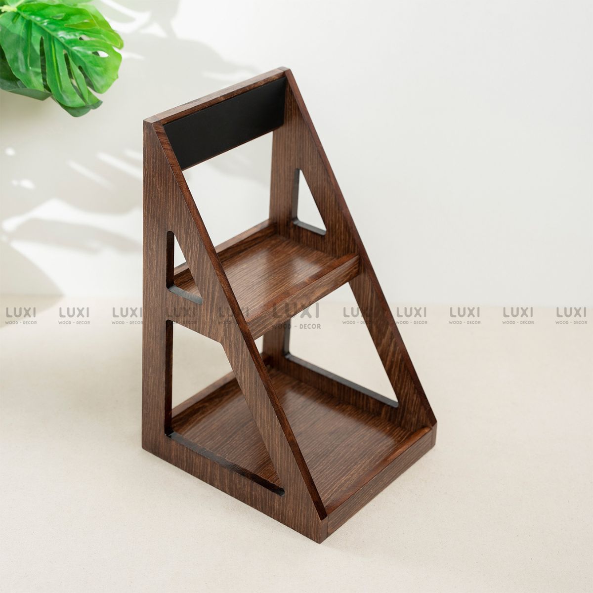KỆ ĐỂ BÁNH, KẸO, TRÁI CÂY HAI TẦNG MINI BẰNG GỖ ĐƠN GIẢN SANG TRỌNG - LUXI DECOR