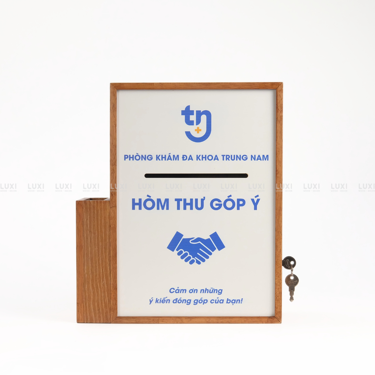 HỘP THƯ GÓP Ý CÓ NGĂN ĐỂ GIẤY VÀ BÚT TIỆN LỢI, MẪU ĐẸP, HOT NHẤT HIỆN NAY -  LUXI DECOR