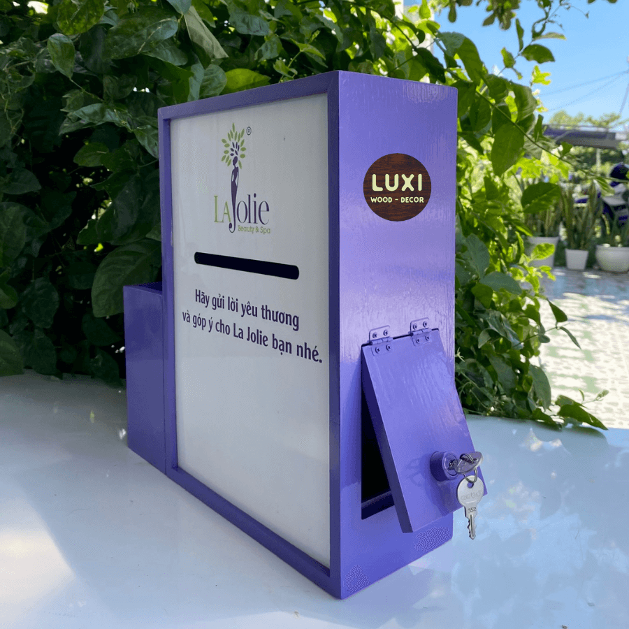 HỘP THƯ GÓP Ý CÓ NGĂN ĐỂ GIẤY VÀ BÚT TIỆN LỢI, MẪU ĐẸP, HOT NHẤT HIỆN NAY -  LUXI DECOR