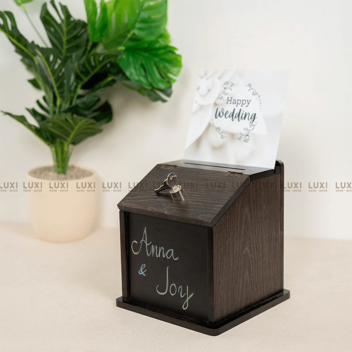 HỘP/THÙNG MỪNG CƯỚI BẰNG GỖ PHONG CÁCH CỔ ĐIỂN, SANG TRỌNG - LUXI DECOR