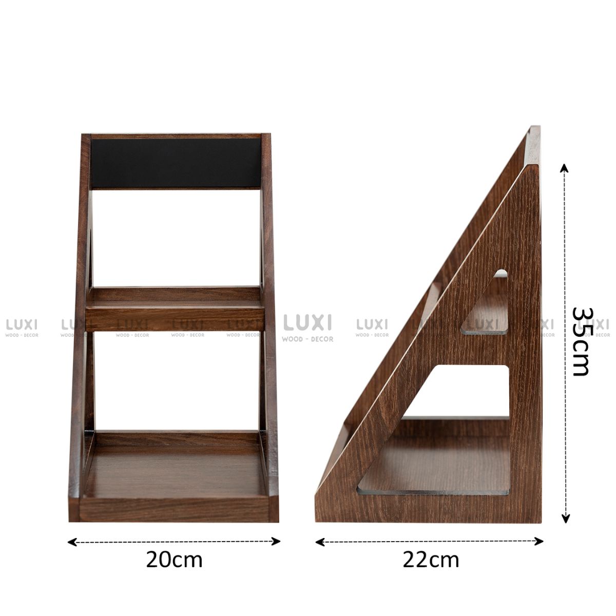 KỆ ĐỂ BÁNH, KẸO, TRÁI CÂY HAI TẦNG MINI BẰNG GỖ ĐƠN GIẢN SANG TRỌNG - LUXI DECOR