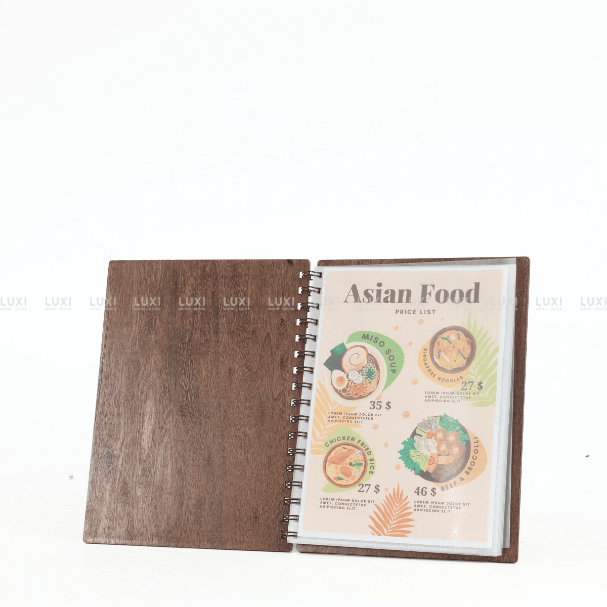 COMBO 3 QUYỂN MENU NHÀ HÀNG - CAFE KIỂU GÁY LÒ XO SIZE A4/A5 - LUXI DECOR