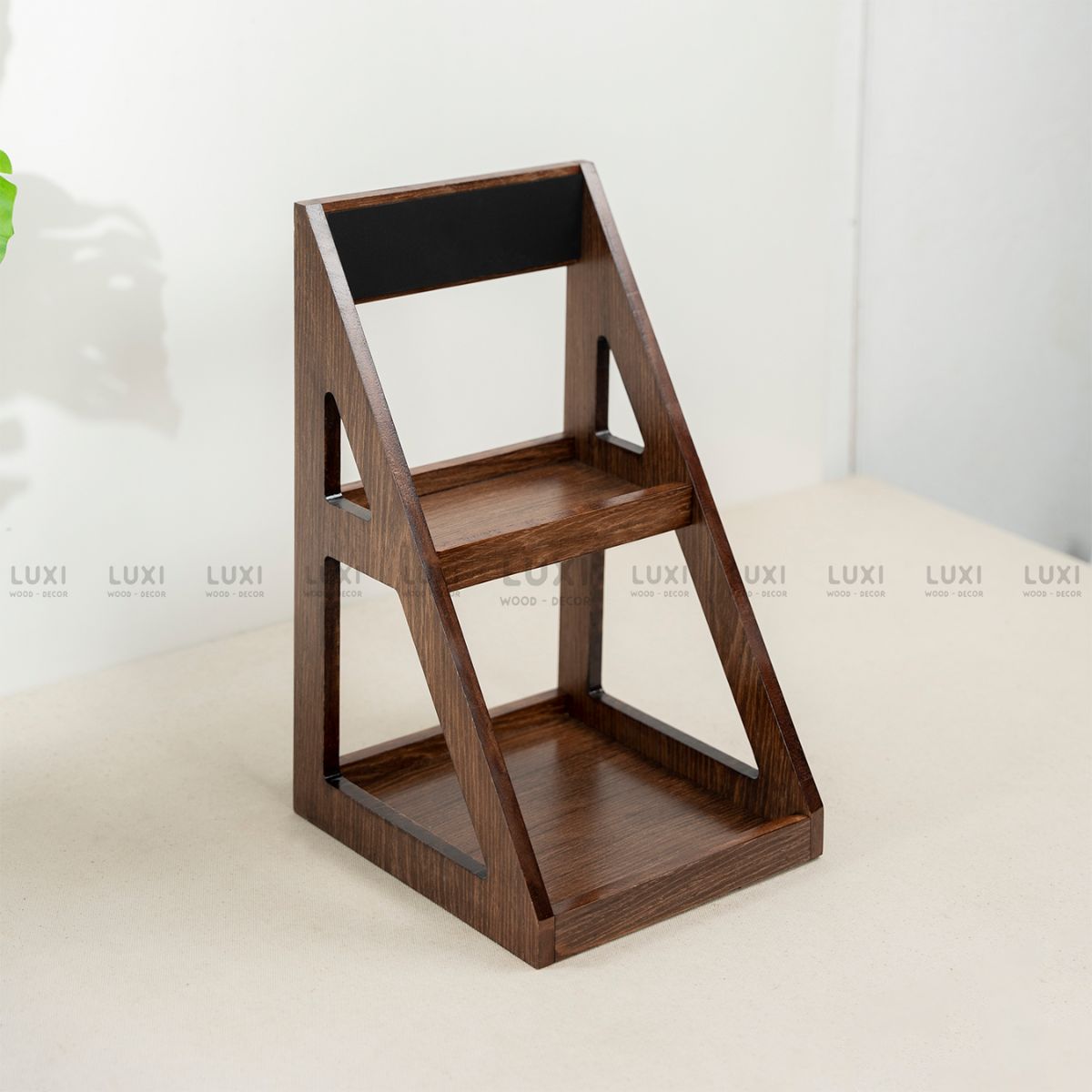 KỆ ĐỂ BÁNH, KẸO, TRÁI CÂY HAI TẦNG MINI BẰNG GỖ ĐƠN GIẢN SANG TRỌNG - LUXI DECOR