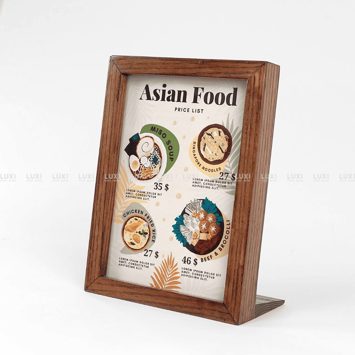 COMBO 3 MENU MICA KHUNG GỖ - LUXI DECOR
