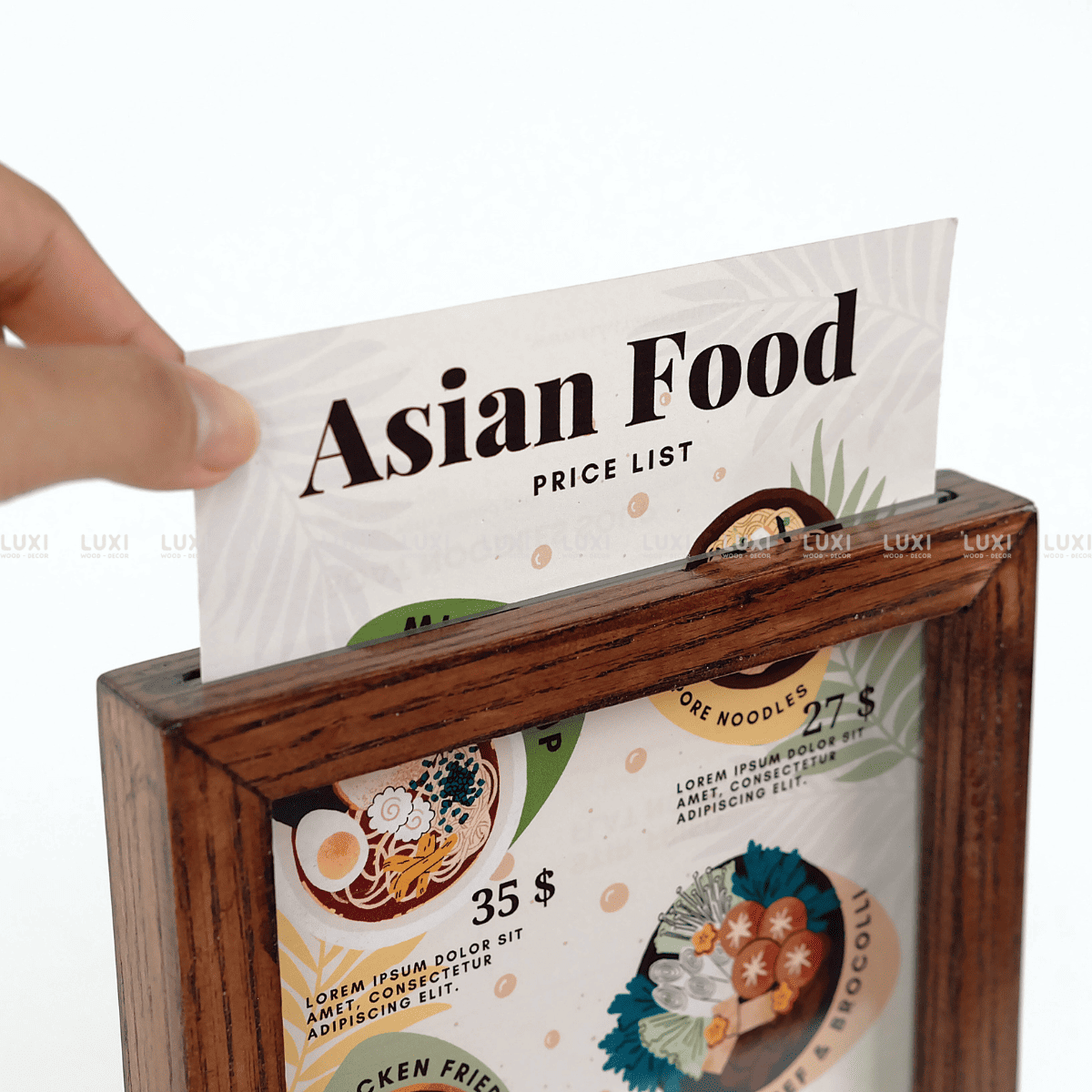 COMBO 3 MENU MICA KHUNG GỖ - LUXI DECOR