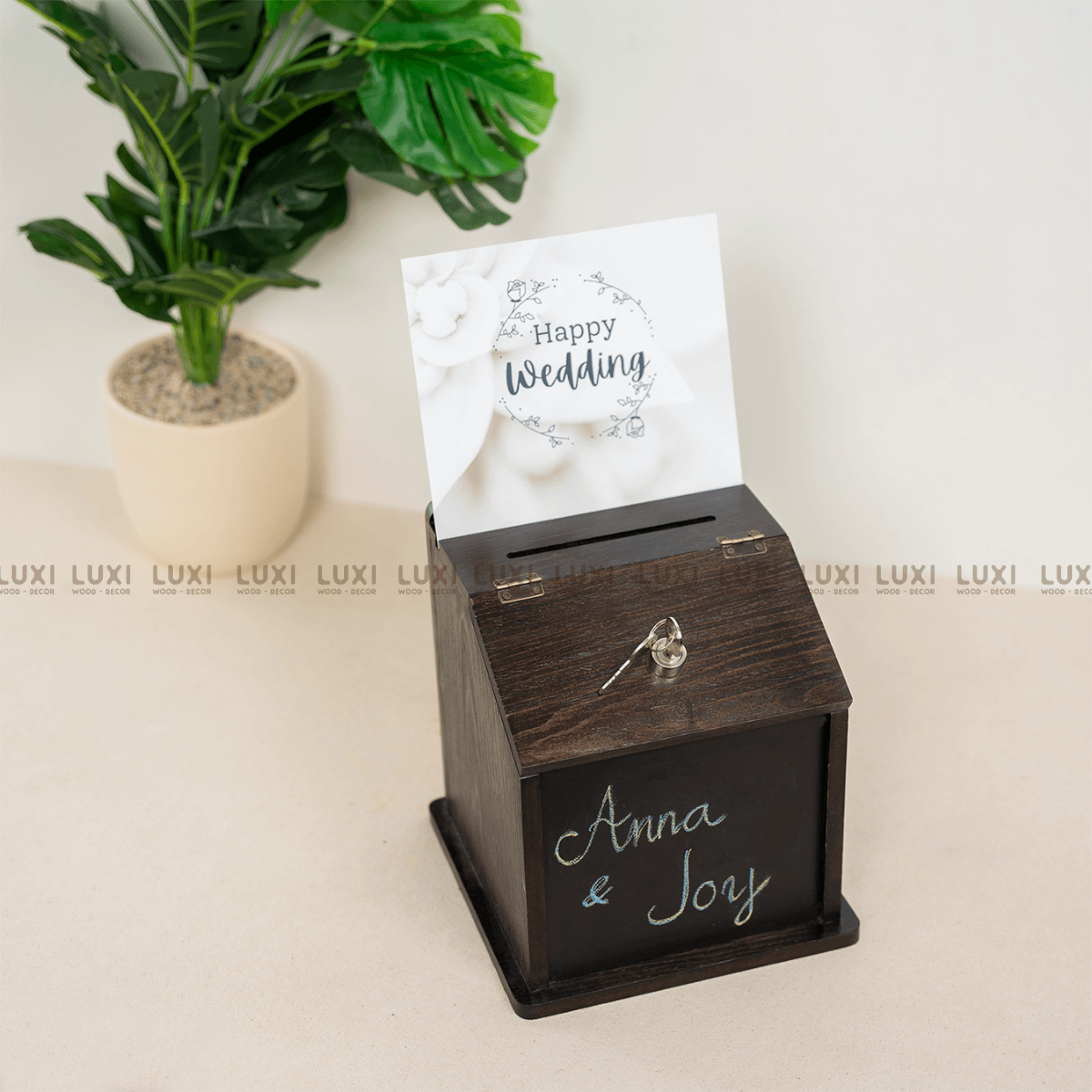 HỘP/THÙNG MỪNG CƯỚI BẰNG GỖ PHONG CÁCH CỔ ĐIỂN, SANG TRỌNG - LUXI DECOR