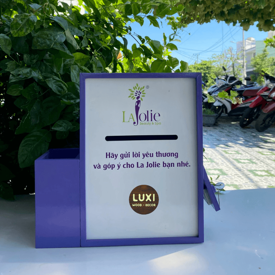 HỘP THƯ GÓP Ý CÓ NGĂN ĐỂ GIẤY VÀ BÚT TIỆN LỢI, MẪU ĐẸP, HOT NHẤT HIỆN NAY -  LUXI DECOR