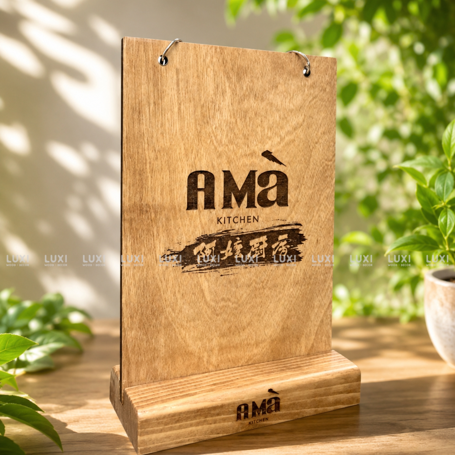 Menu Khoen Tròn A5 Kèm Đế - Luxi Decor