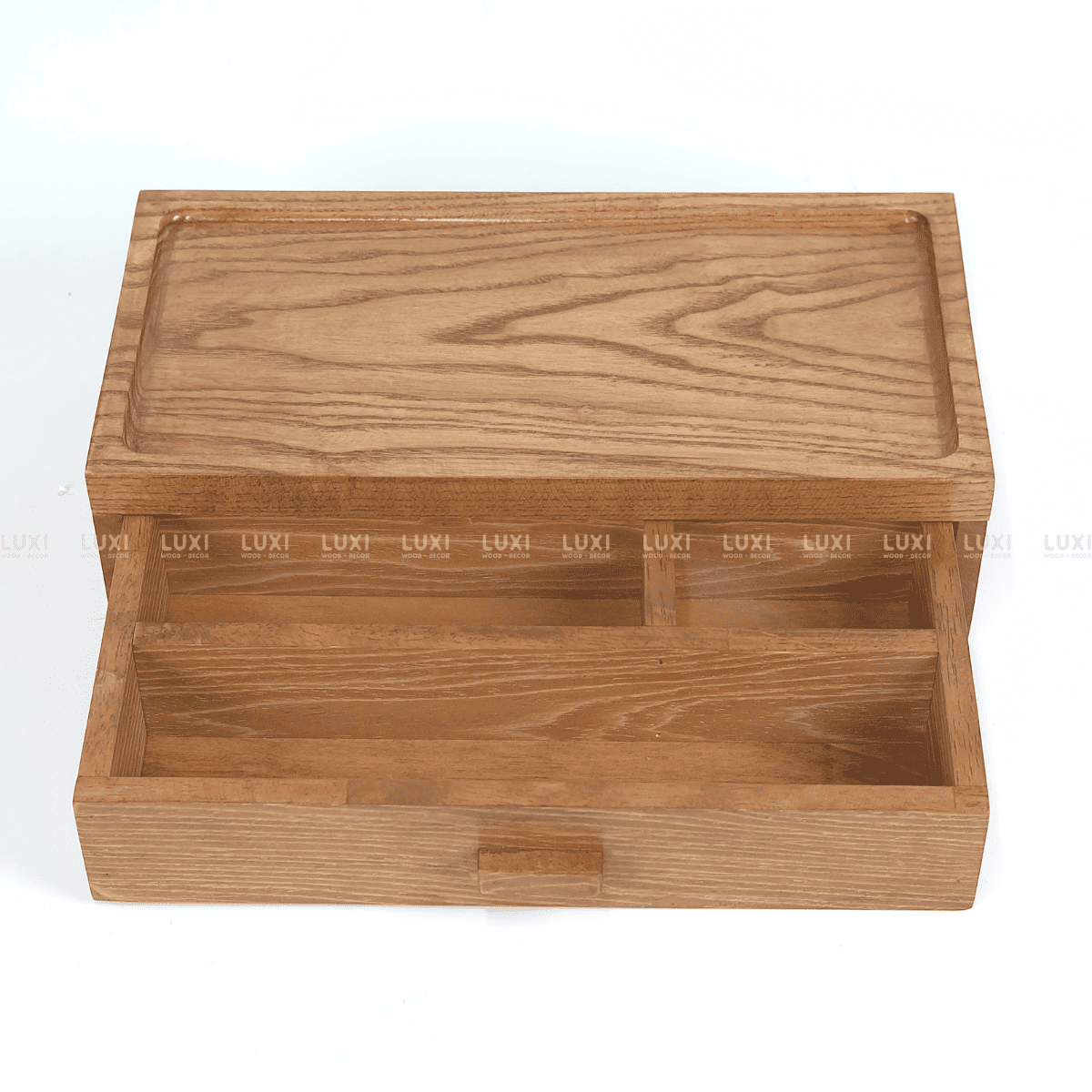 HỘP ĐỰNG ĐŨA ĐA NĂNG CHIA 3 NGĂN - LUXI DECOR