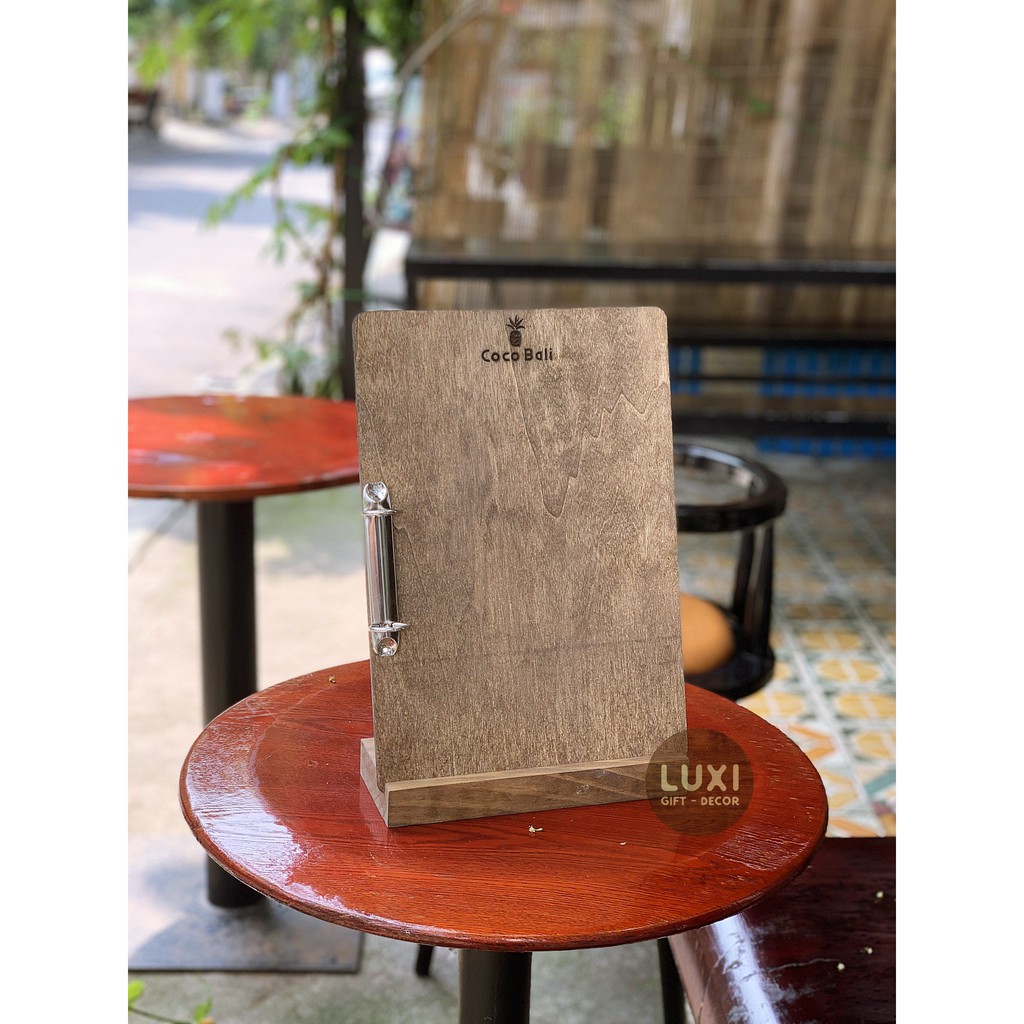MENU A4 KẸP CÒNG ĐỂ QUẦY CAFE, NHÀ HÀNG -  FREE KHẮC LOGO - LUXI DECOR