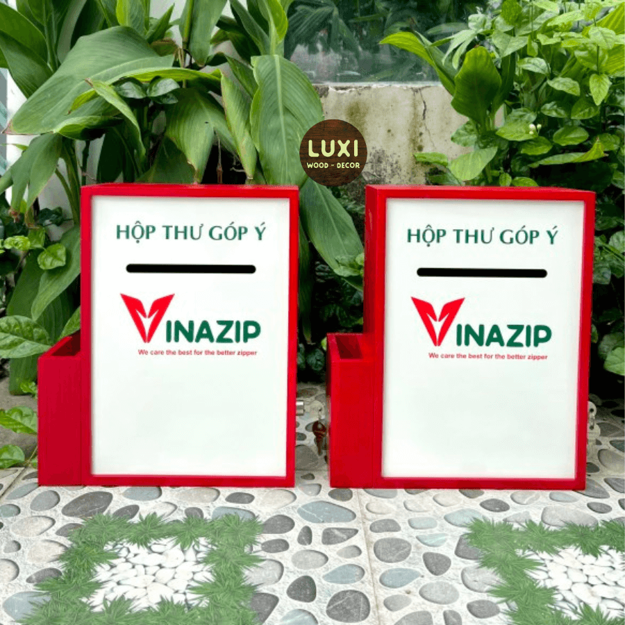 HỘP THƯ GÓP Ý CÓ NGĂN ĐỂ GIẤY VÀ BÚT TIỆN LỢI, MẪU ĐẸP, HOT NHẤT HIỆN NAY -  LUXI DECOR