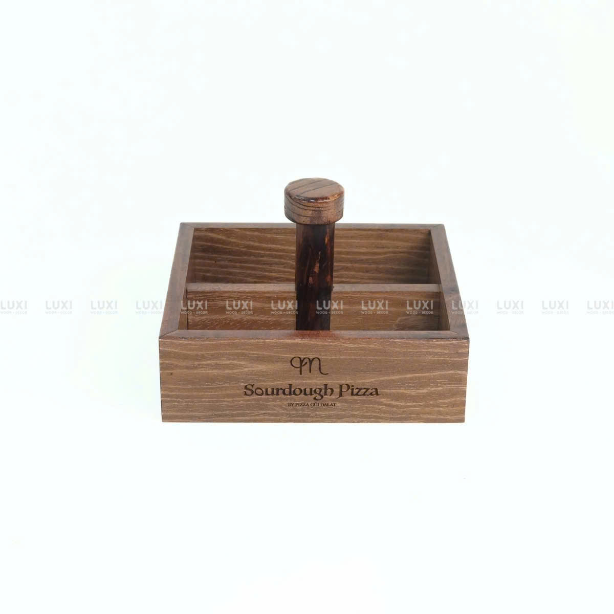 [ NEW ] Khay Gỗ 2 Ngăn - Đựng Gia Vị - Luxi Decor