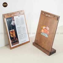Menu Gỗ Kèm Đế Nhiều Kích Thước, Free Khắc Logo - Luxi Decor