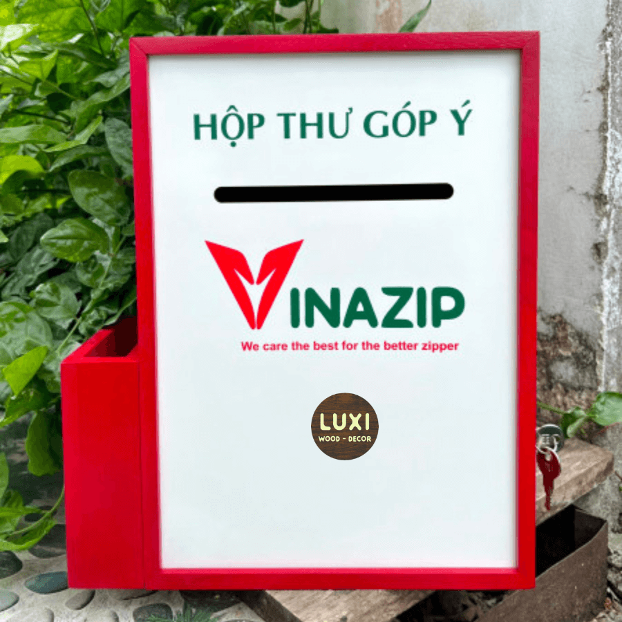 HỘP THƯ GÓP Ý CÓ NGĂN ĐỂ GIẤY VÀ BÚT TIỆN LỢI, MẪU ĐẸP, HOT NHẤT HIỆN NAY -  LUXI DECOR