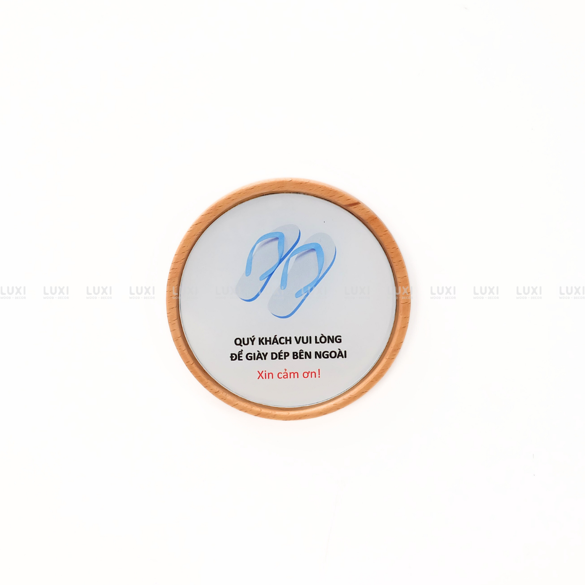 BẢNG GỖ "VUI LÒNG ĐỂ DÉP Ở NGOÀI" - LUXI DECOR