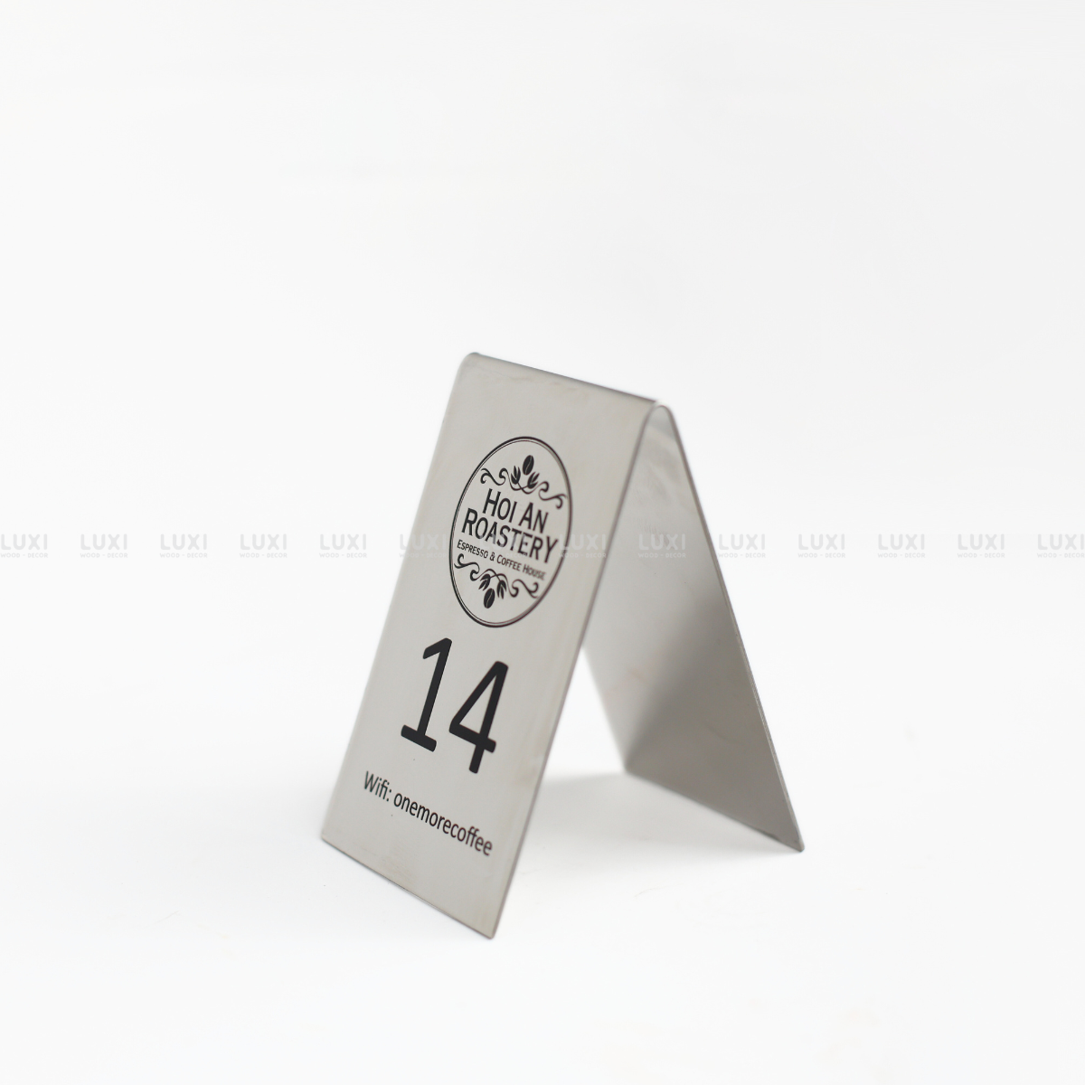 THẺ BÀN INOX BÓNG 1 MẶT - LUXI DECOR