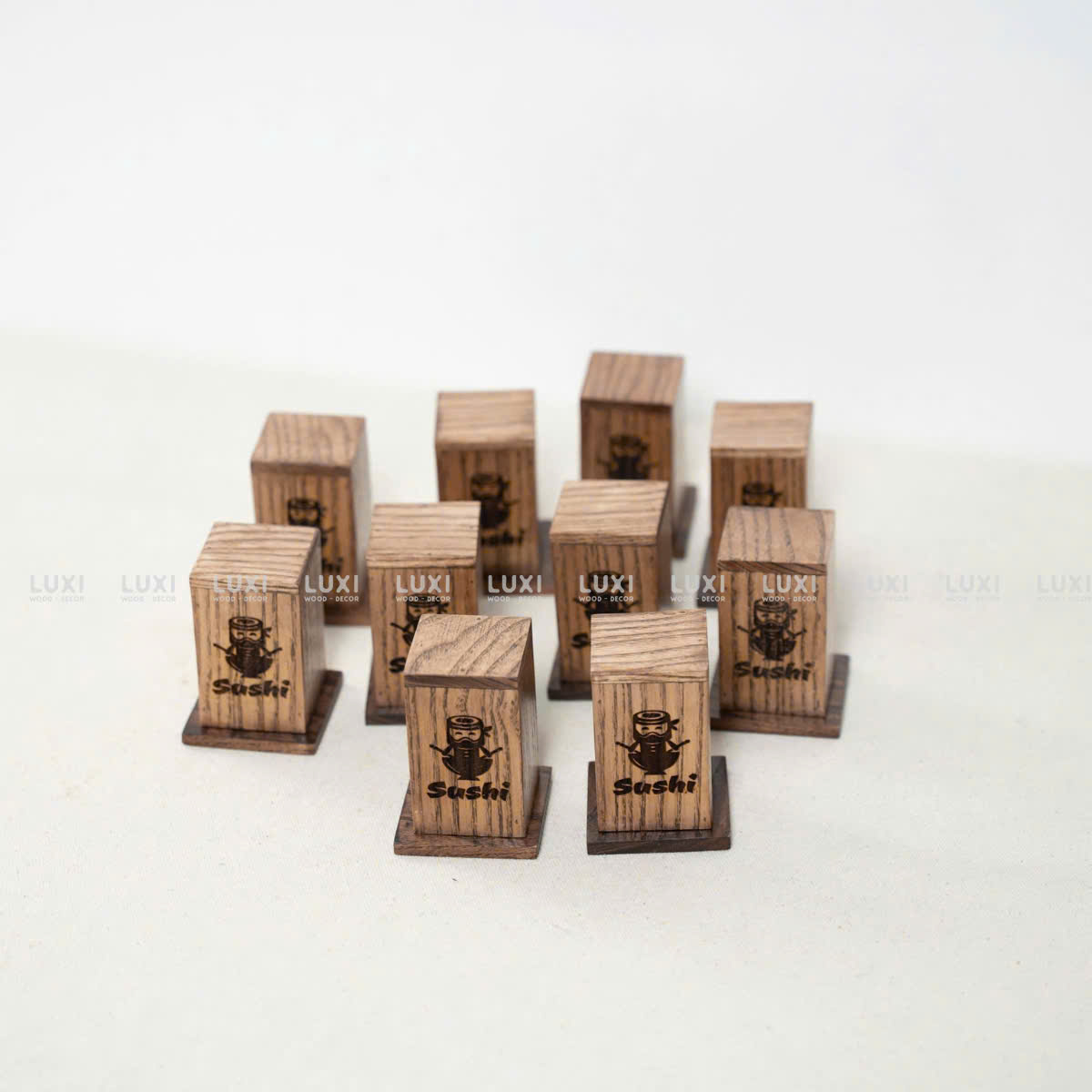 HỘP TĂM CÓ NẮP KHẮC LOGO THEO YÊU CẦU - LUXI DECOR