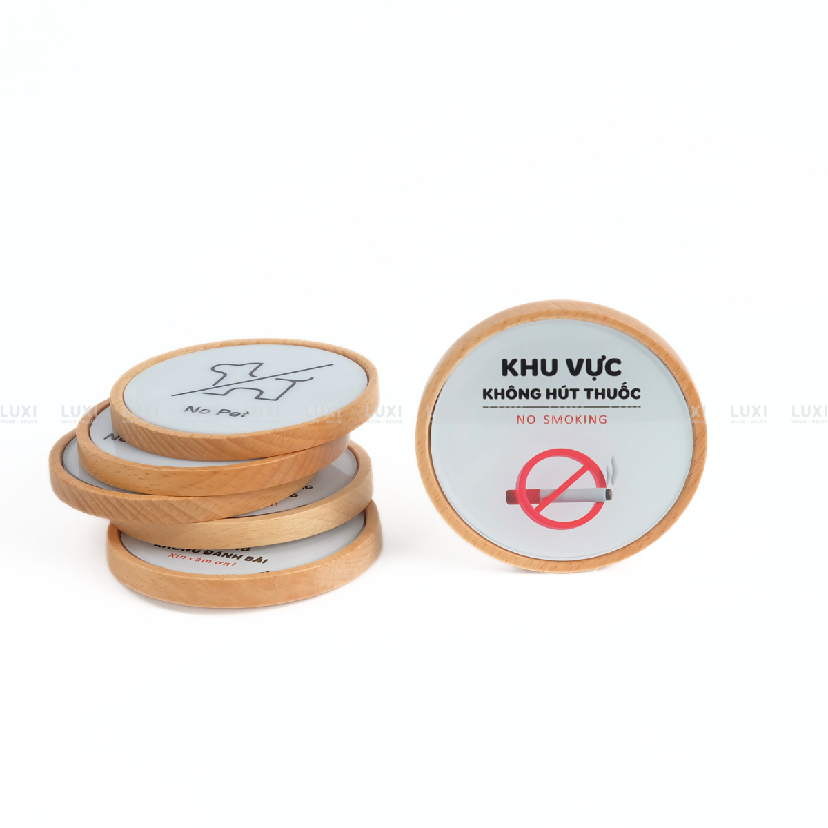 BẢNG GỖ " CẤM HÚT THUỐC" - LUXI DECOR
