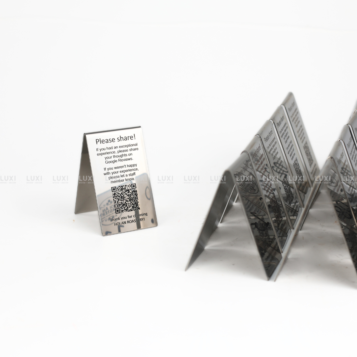 THẺ BÀN INOX BÓNG 1 MẶT - LUXI DECOR