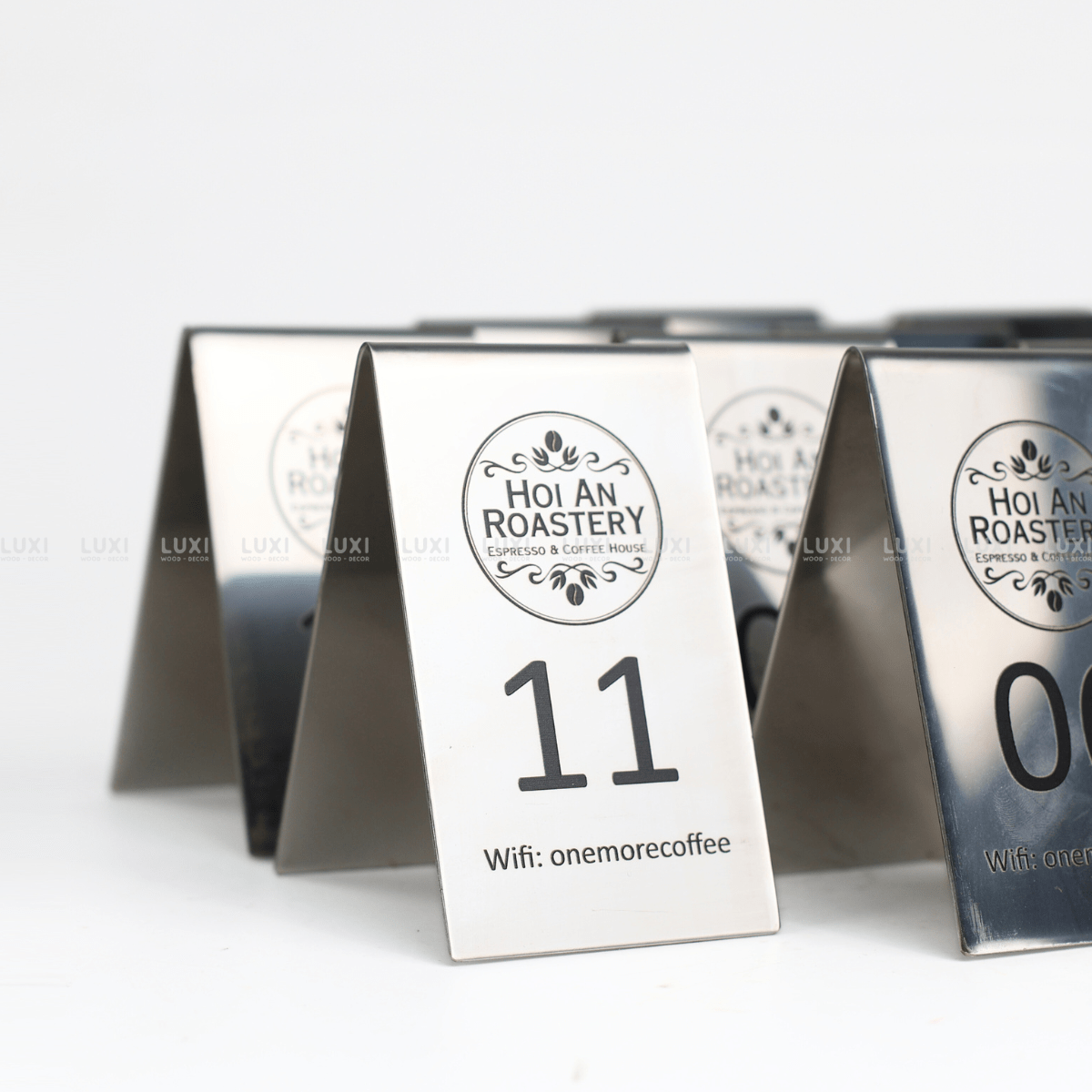 THẺ BÀN INOX BÓNG 1 MẶT - LUXI DECOR