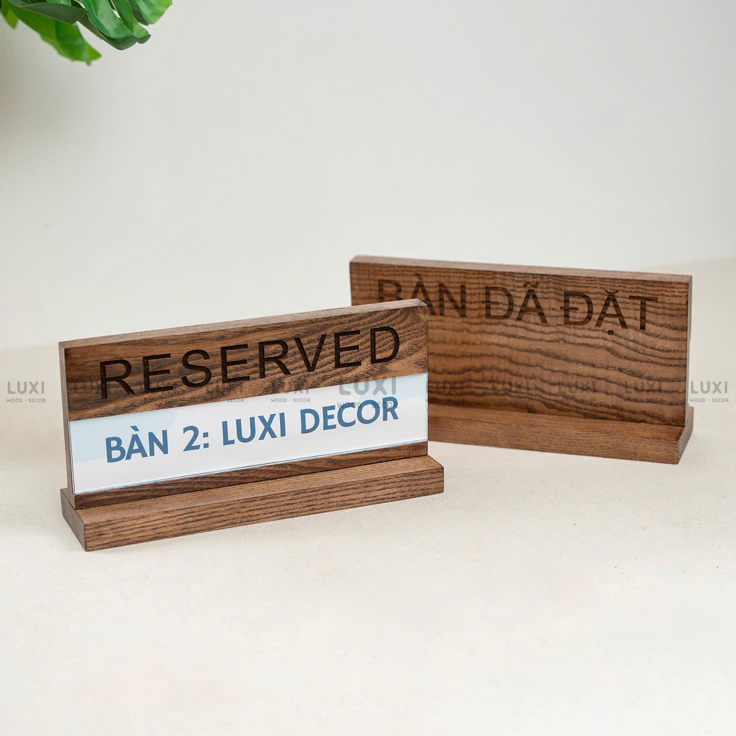 BẢNG RESERVED - BÀN ĐÃ ĐẶT - FREE KHẮC LOGO - LUXI DECOR