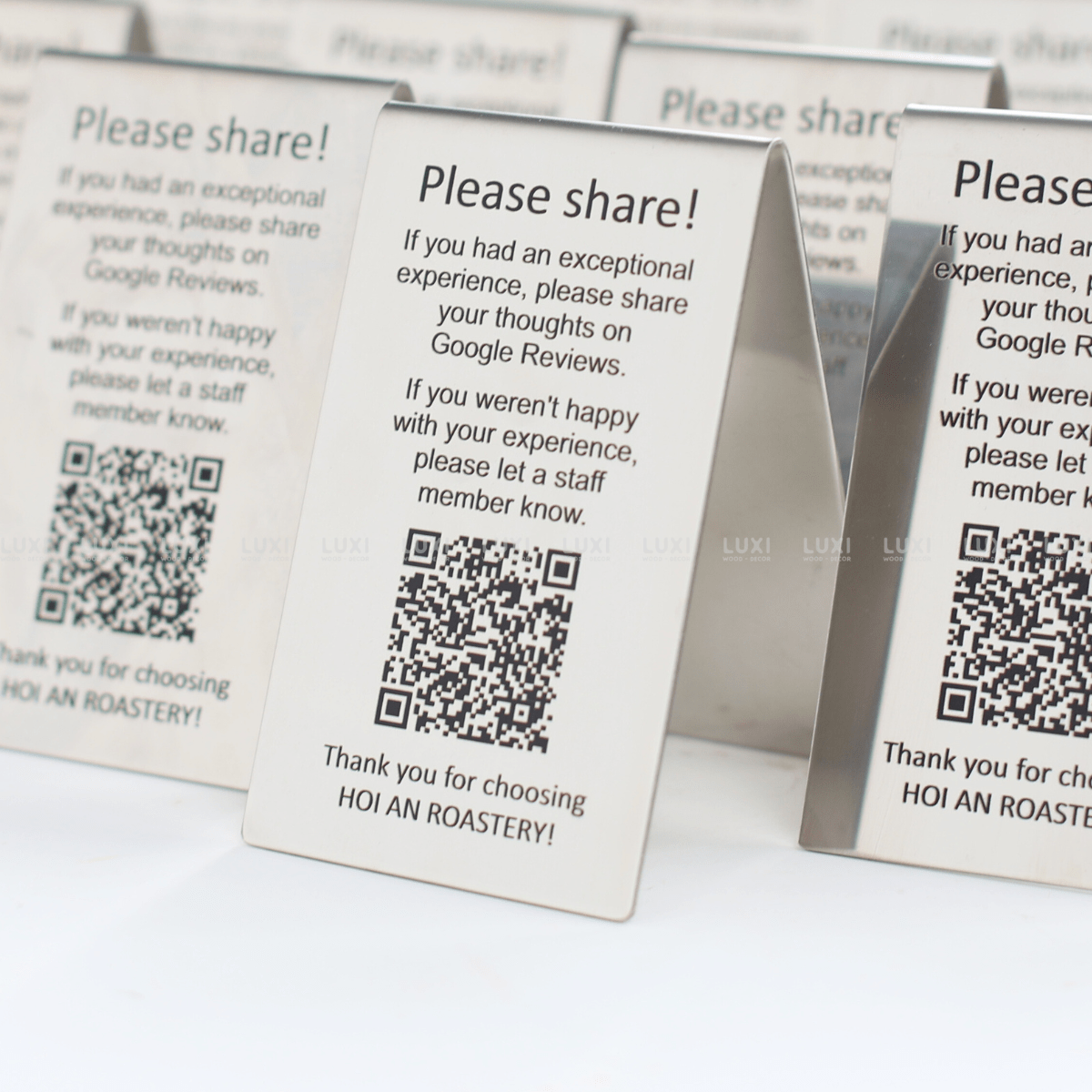 THẺ BÀN INOX BÓNG 1 MẶT - LUXI DECOR