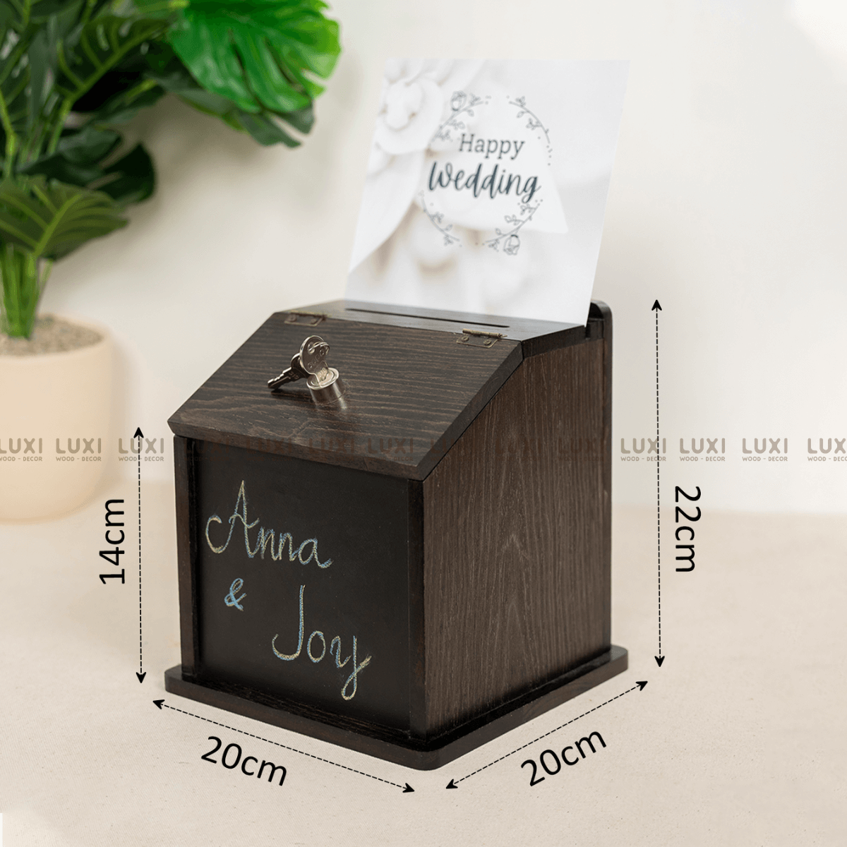 HỘP/THÙNG MỪNG CƯỚI BẰNG GỖ PHONG CÁCH CỔ ĐIỂN, SANG TRỌNG - LUXI DECOR