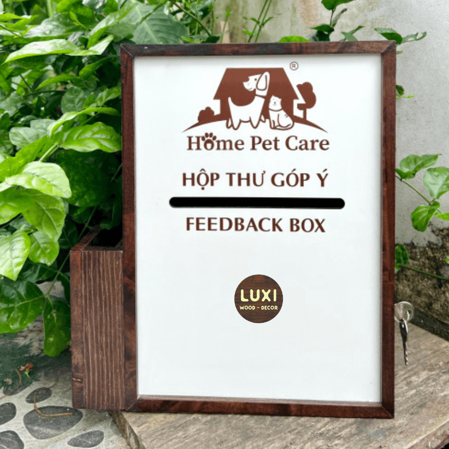 HỘP THƯ GÓP Ý CÓ NGĂN ĐỂ GIẤY VÀ BÚT TIỆN LỢI, MẪU ĐẸP, HOT NHẤT HIỆN NAY -  LUXI DECOR
