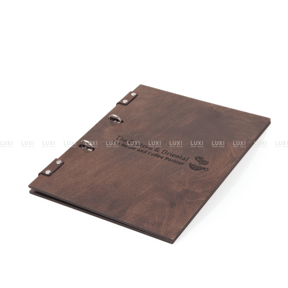 MENU GỖ SIZE A4 CÓ CÒNG KIM LOẠI - LUXI DECOR