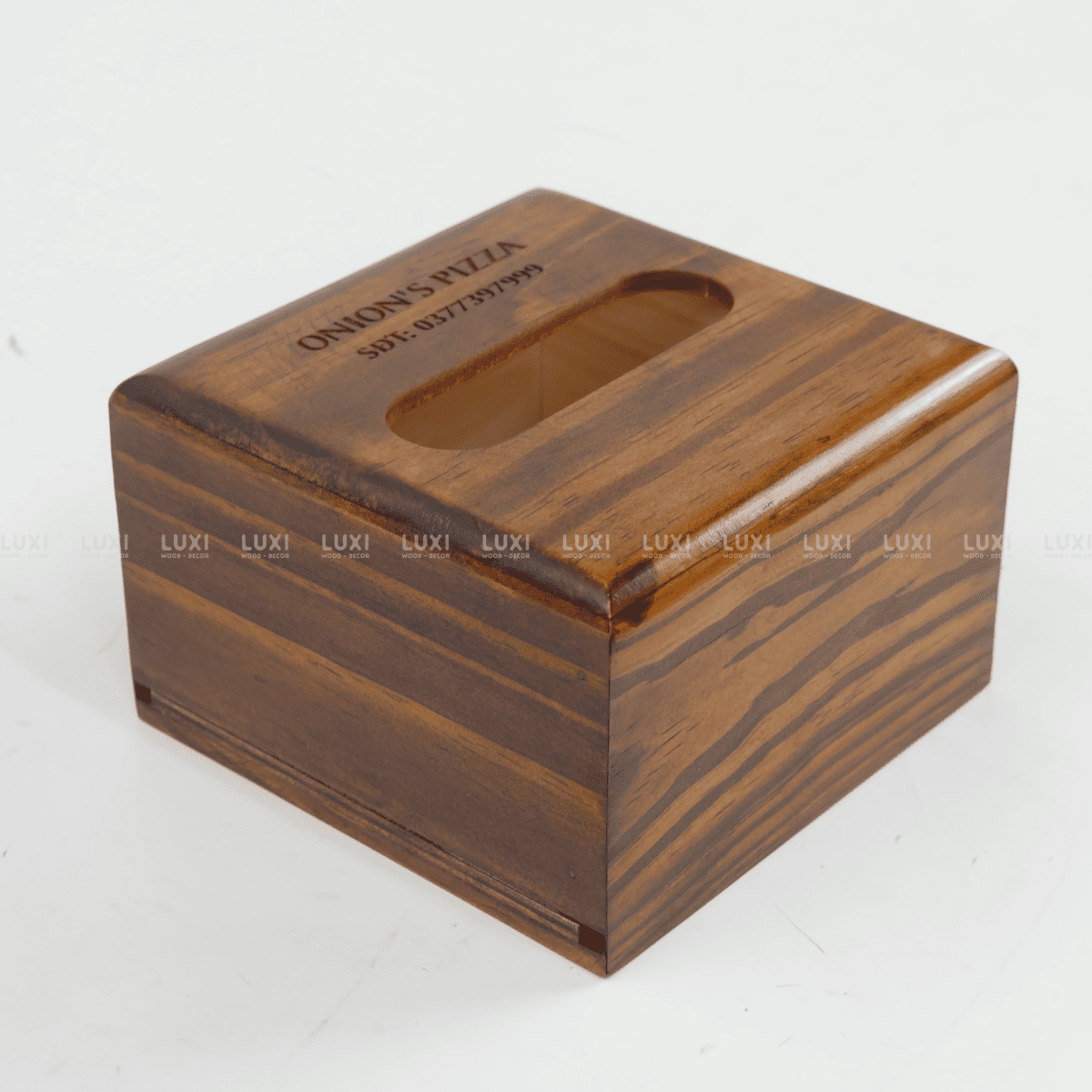 HỘP GIẤY ĂN CHẤT LIỆU GỖ KHẮC TÊN THƯƠNG HIỆU [FREE KHẮC LOGO] - LUXI DECOR