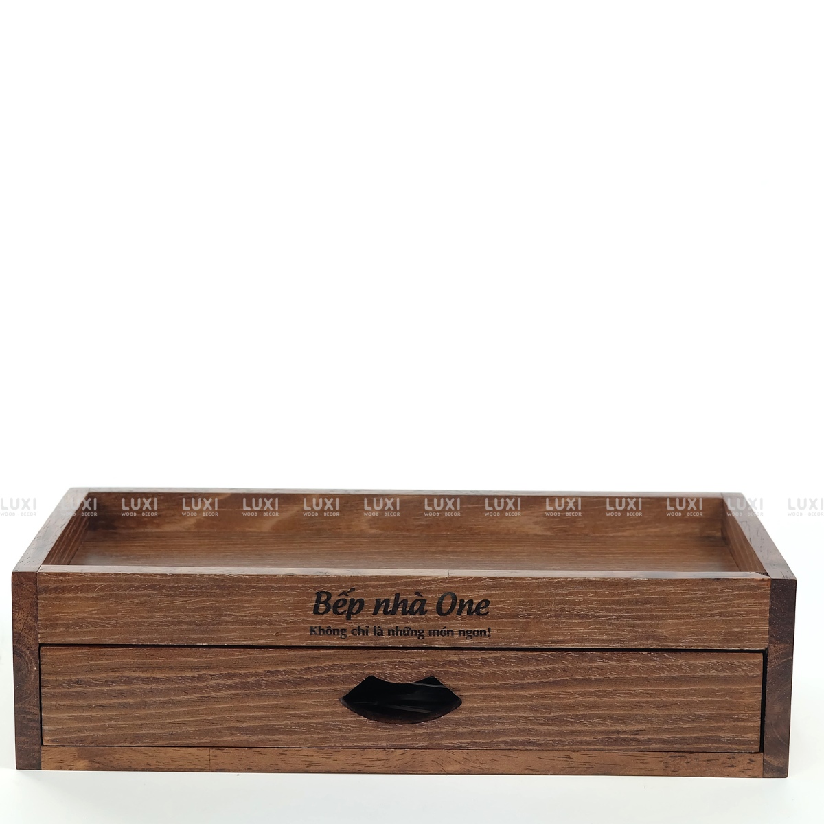 HỘP ĐỰNG ĐŨA GỖ 2 NGĂN - LUXI DECOR