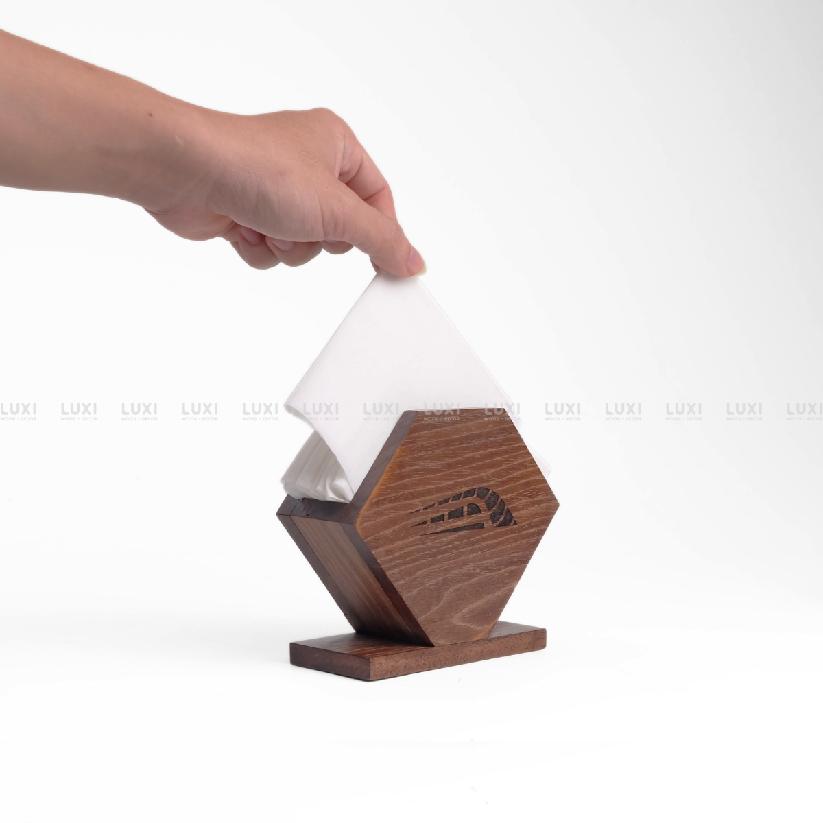 HỘP GỖ ĐỰNG GIẤY ĂN - LUXI DECOR