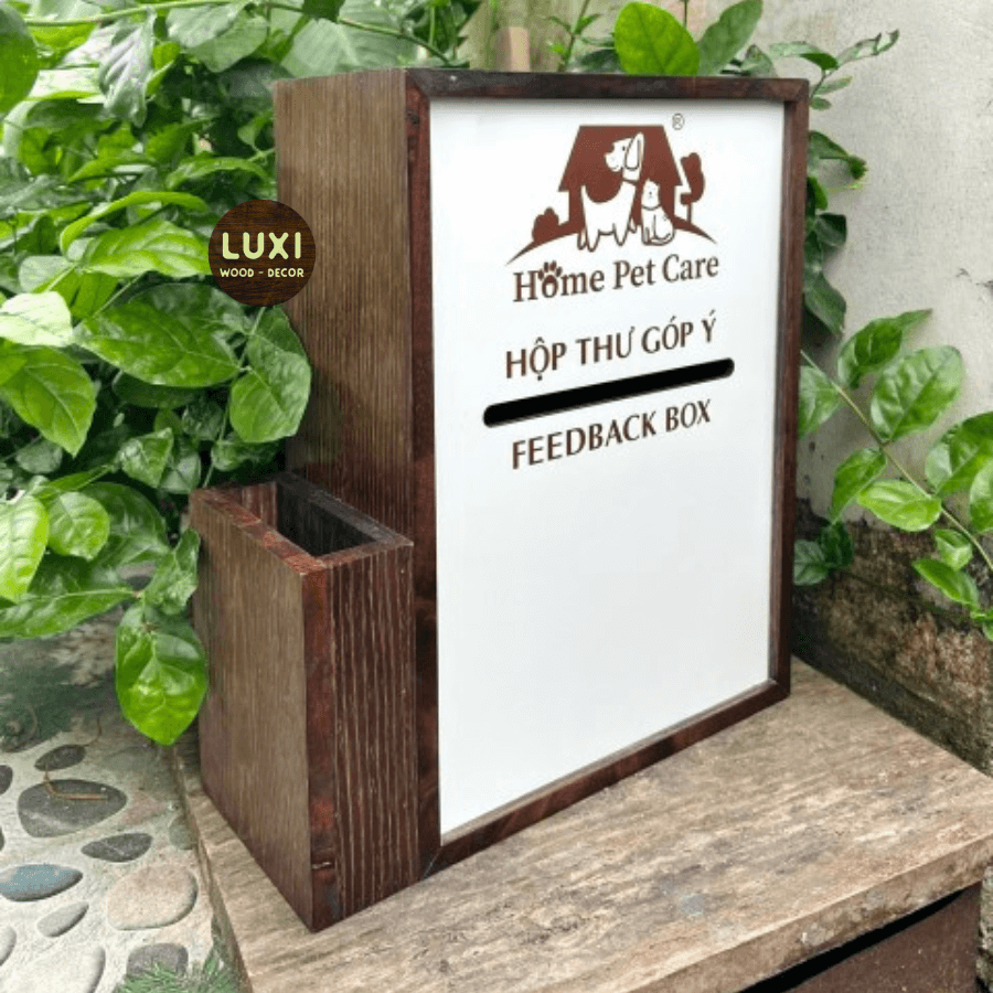 HỘP THƯ GÓP Ý CÓ NGĂN ĐỂ GIẤY VÀ BÚT TIỆN LỢI, MẪU ĐẸP, HOT NHẤT HIỆN NAY -  LUXI DECOR