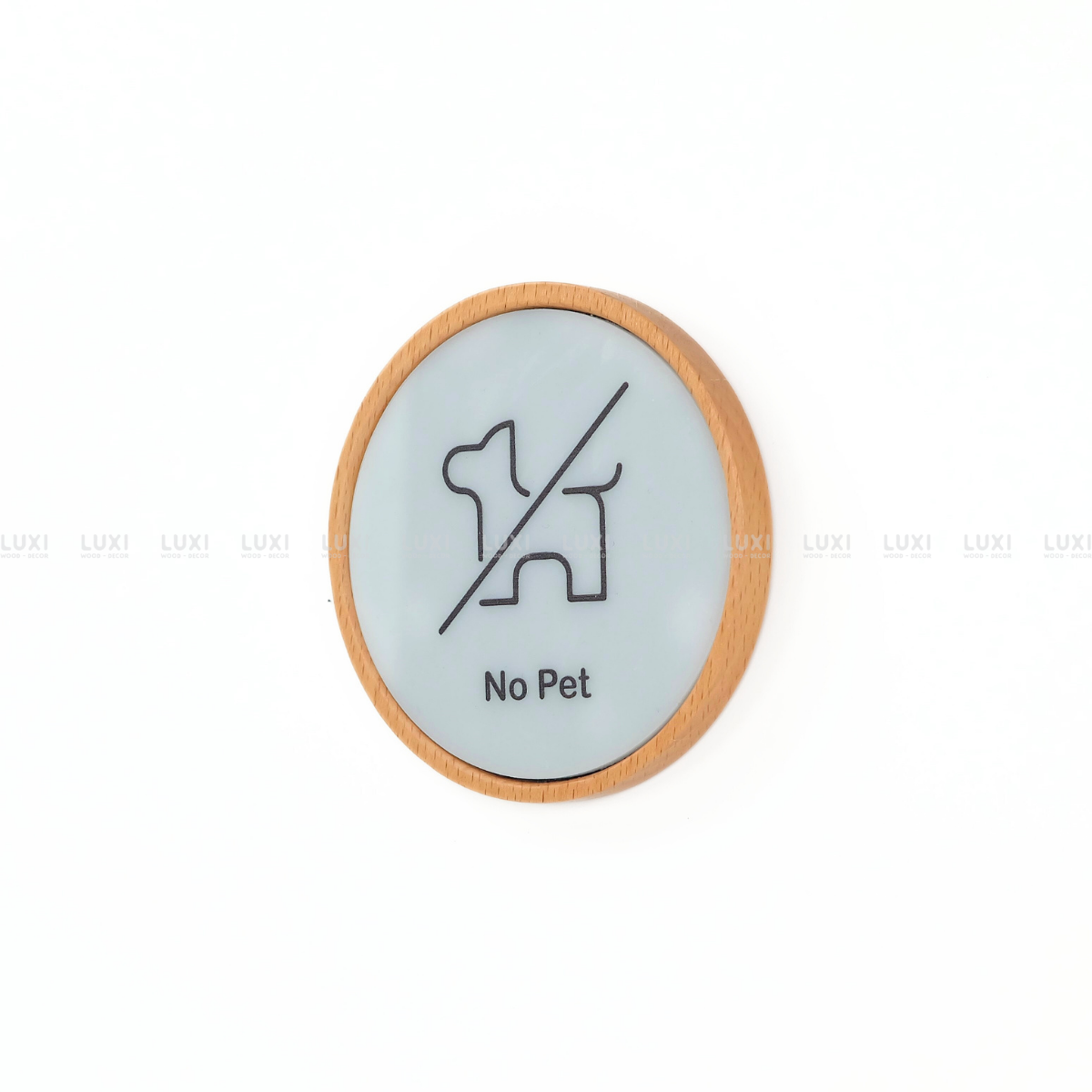 BẢNG GỖ "CẤM MANG THÚ CƯNG VÀO BÊN TRONG" - LUXI DECOR