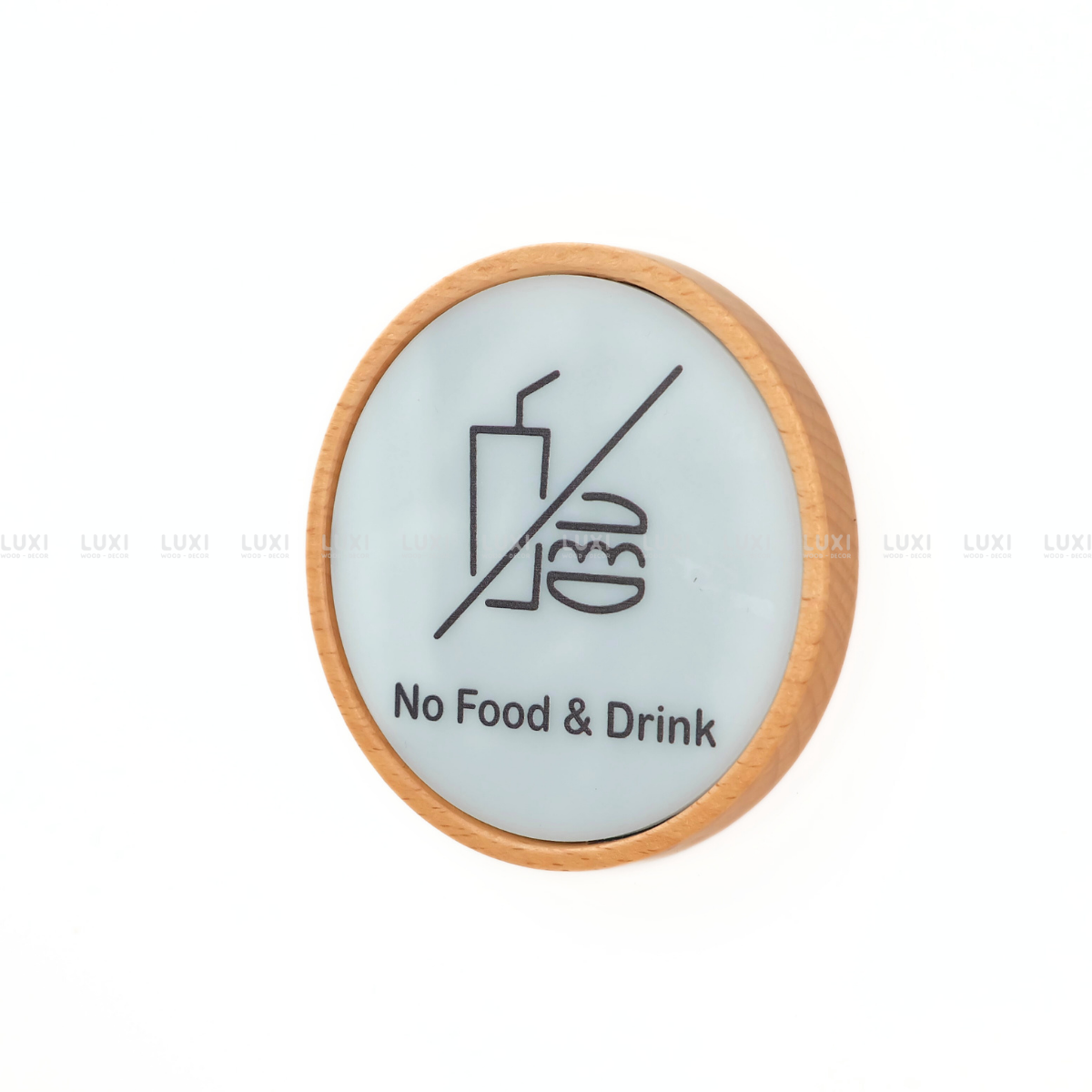 BẢNG GỖ "CẤM ĐEM THỨC ĂN" - LUXI DECOR