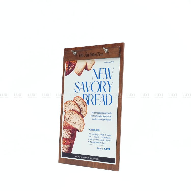 MENU GỖ VÍT ĐỒNG A4, A5 FREE KHẮC LOGO