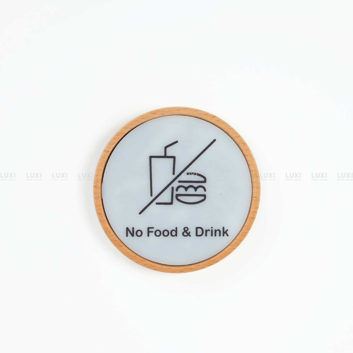 BẢNG GỖ "CẤM ĐEM THỨC ĂN" - LUXI DECOR