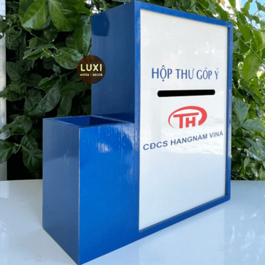 HỘP THƯ GÓP Ý CÓ NGĂN ĐỂ GIẤY VÀ BÚT TIỆN LỢI, MẪU ĐẸP, HOT NHẤT HIỆN NAY -  LUXI DECOR