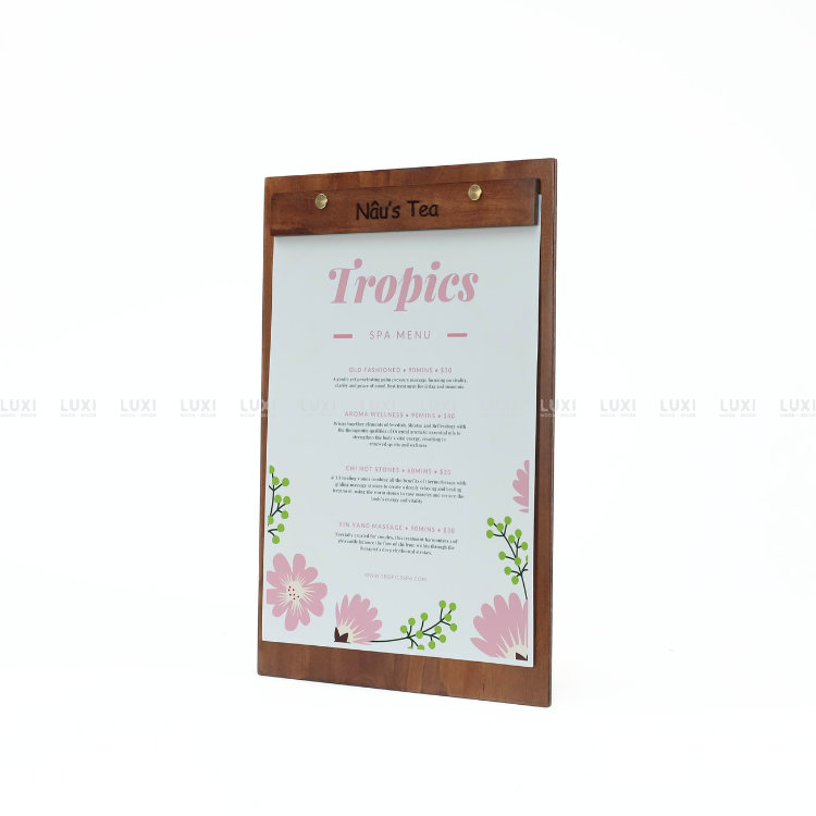 Menu Gỗ Kèm Đế Nhiều Kích Thước, Free Khắc Logo - Luxi Decor