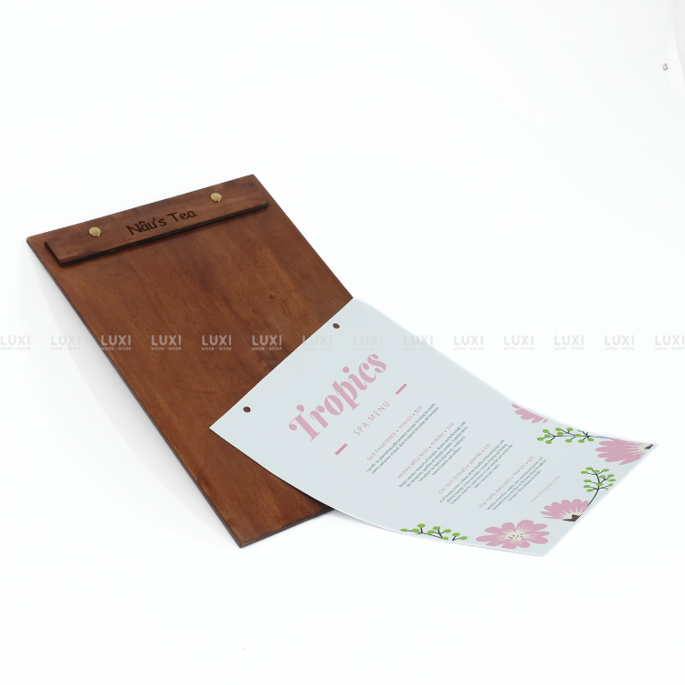 Menu Gỗ Kèm Đế Nhiều Kích Thước, Free Khắc Logo - Luxi Decor
